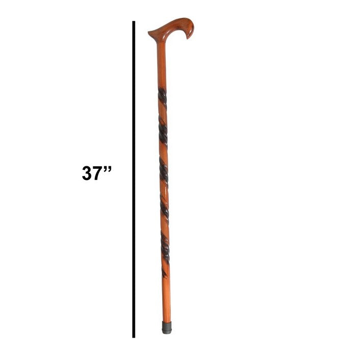 Finely Trimmed Lyptus Walking Stick In Scorched Cherry Brown