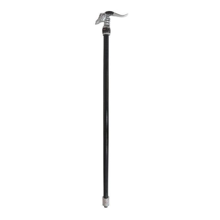 Walking Stick With Metal Nebula Dragon, Silver and Black