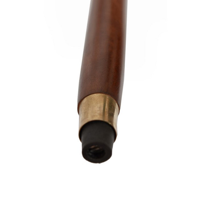 Lyptus Wood Walking Stick With Regal Brass Knob Handle, Brown And Gold