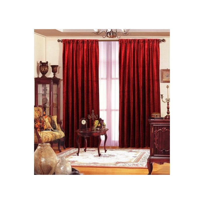 Red Velvet Drape 55" X 96" Each Panel