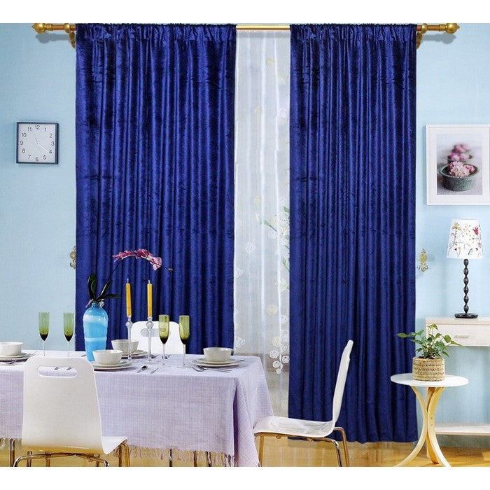 Blue Velvet Drape 55"X 84" Each Panel