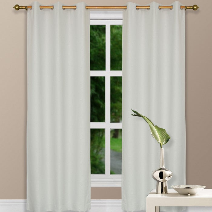 MAF 100016 Ivory Grommet Top Thermal Curtain with Blackout Drape & Polyester Fabric