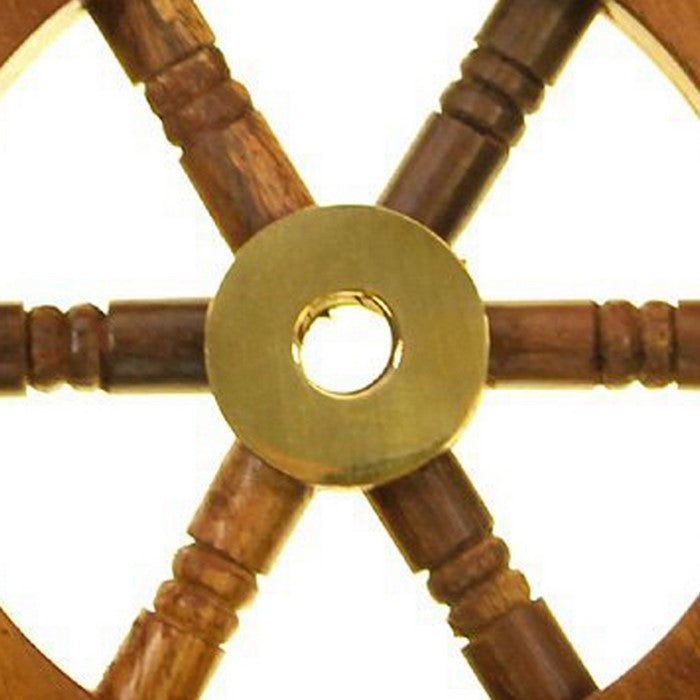 decorative Wooden Ship Wheel - Wood and Brass
