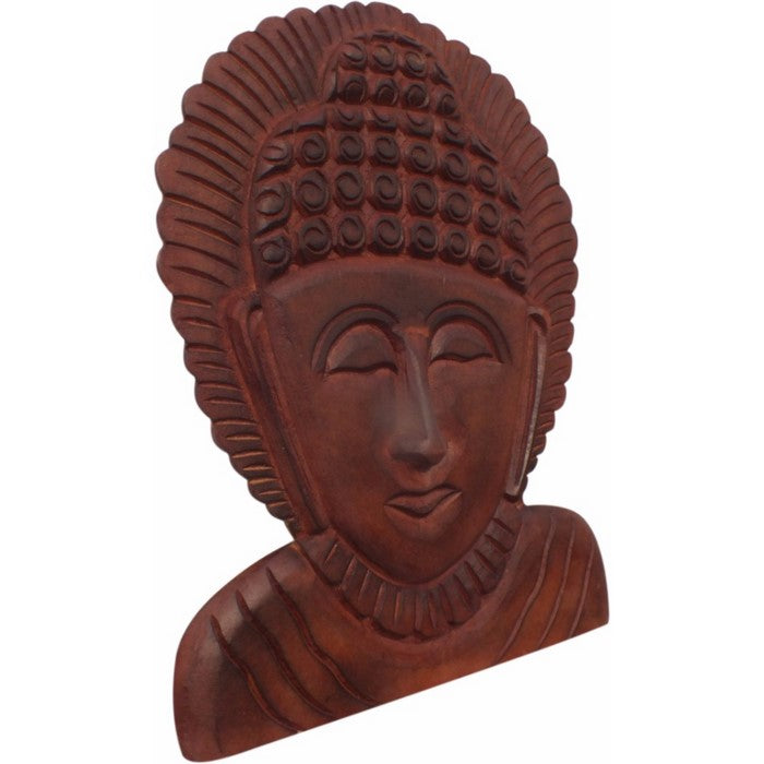 The Urban Port Wooden Buddha Wall Hanging ArtDecor, Brown