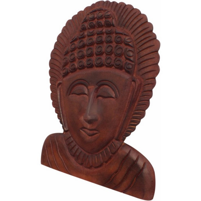 The Urban Port Wooden Buddha Wall Hanging ArtDecor, Brown