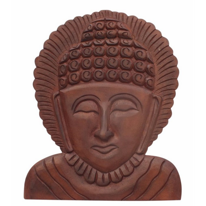 The Urban Port Wooden Buddha Wall Hanging ArtDecor, Brown