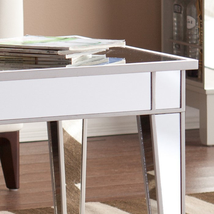 The Urban Port Mirror Cocktail Table/Coffee Table, Silver