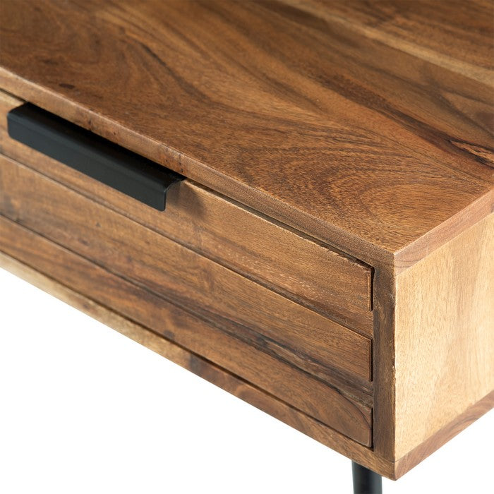 Wood and Metal Coffee Table with Spacious Storage, Brown and Black