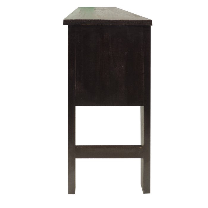 Rectangular Wooden Wine Cabinet with Multiple Storage Slots, Brown