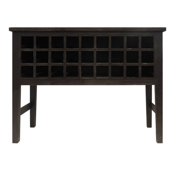 Rectangular Wooden Wine Cabinet with Multiple Storage Slots, Brown