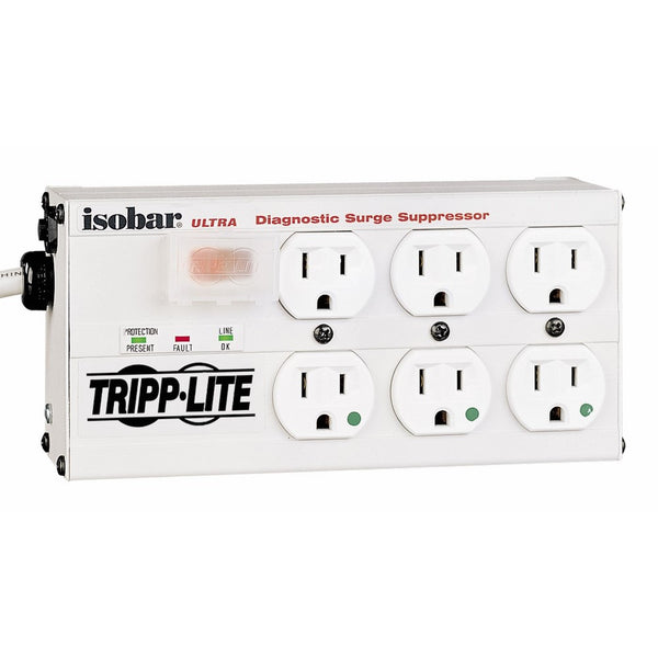 Tripp Lite 6 Outlet Hospital Grade Surge Protector Power Strip, 15ft Cord, Right Angle Plug, UL 1363, Lifetime Warranty (ISOBAR6ULTRAHG)