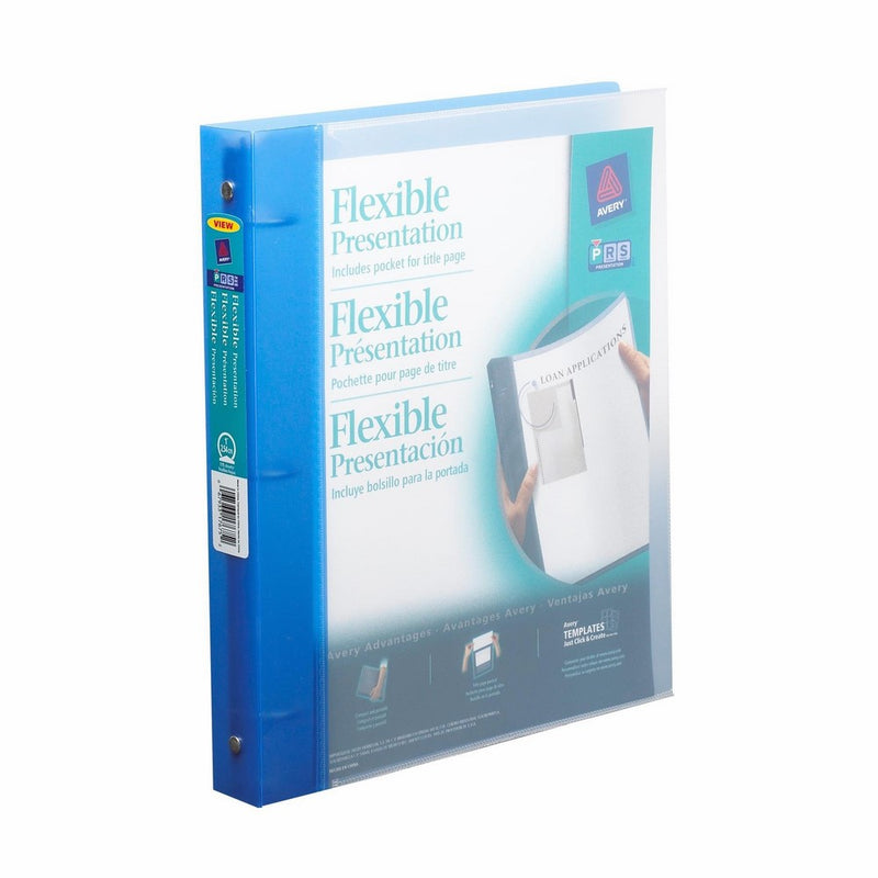 Avery Flexible Binder with 1-Inch Round Ring, Holds 8.5 x 11 Inches Paper, Blue (17675)