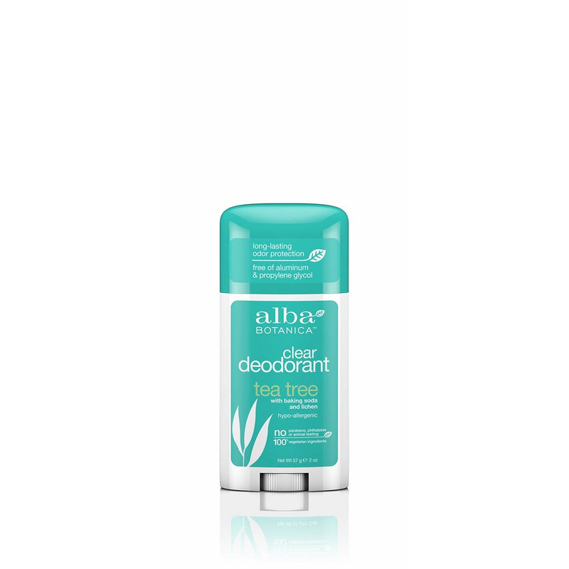 Alba Botanica Deodorant Stick Clear Enzyme, Tea Tree, 2 Ounce