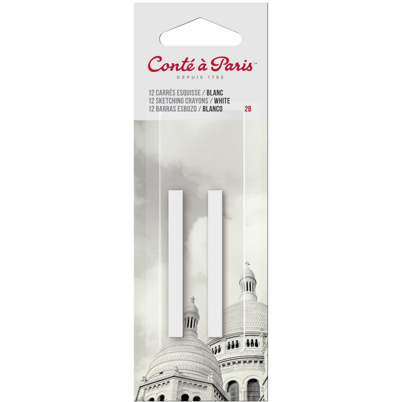 Conté à Paris 2B 2 Count Sketching Crayons, White