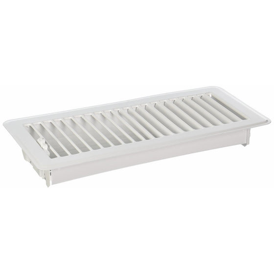 American Metal 413W4X10R 4-Inch X 10-Inch White Floor Register