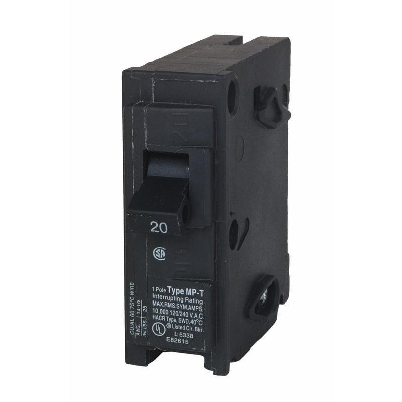 MP120 20-Amp Single Pole Type MP-T Circuit Breaker