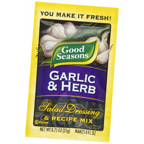 Good Seasons Salad Dressing & Recipe Mix, Garlic & Herb, 0.75-Ounce Packets (Pack of 24)