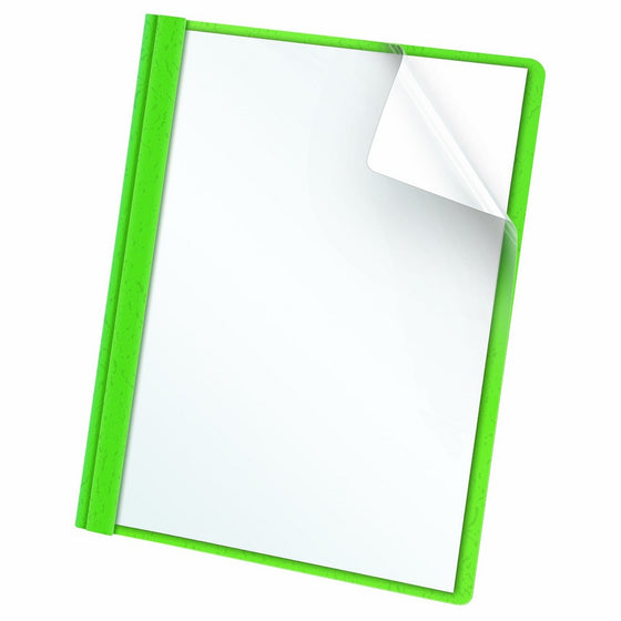 Oxford Clear Front Report Covers, Letter Size, Green, 25 per Box (55807)