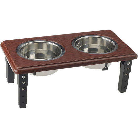 Ethical Pet Products (Spot) DSO5855 Posture Pro Stainless Steel Adjustable Double Pet Diner, 2-Quart, Cherry