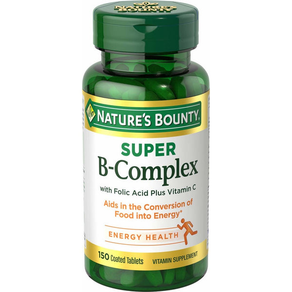 Nature's Bounty Super B Complex w/Folic Acid plus Vitamin C, 150 Tablets