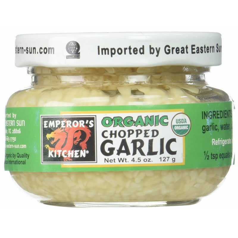 Emperors Kitchen Organic Chopped Garlic, 4.5 Ounce -- 12 per case.