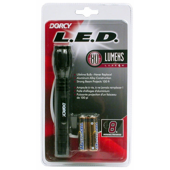 Dorcy 150 Lumen 2-AA Aluminum LED Black Flashlight