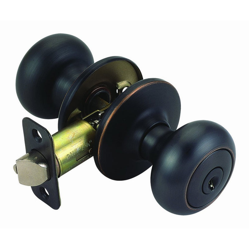 Design House 753467 Cambridge 2-Way Latch Entry Door Knob, Adjustable Backset, Oil Rubbed Bronze Finish