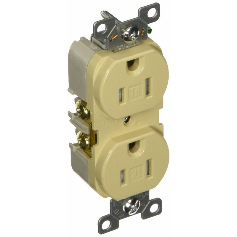 Eaton TRBR15V-BXSP 15-Amp 3-Wire 125-Volt Tamper Resistant Commercial Grade Duplex Receptacle 2-Pole, Ivory