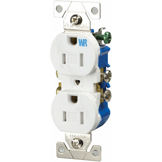 Eaton TWR270w 15-Amp 2-Pole 3-Wire 125-Volt Tamper and Weather Resistant Duplex Receptacle, White