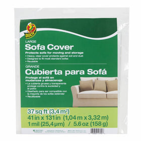 Duck Brand 1139735 Sofa Cover, Large, 41" x 131", Clear