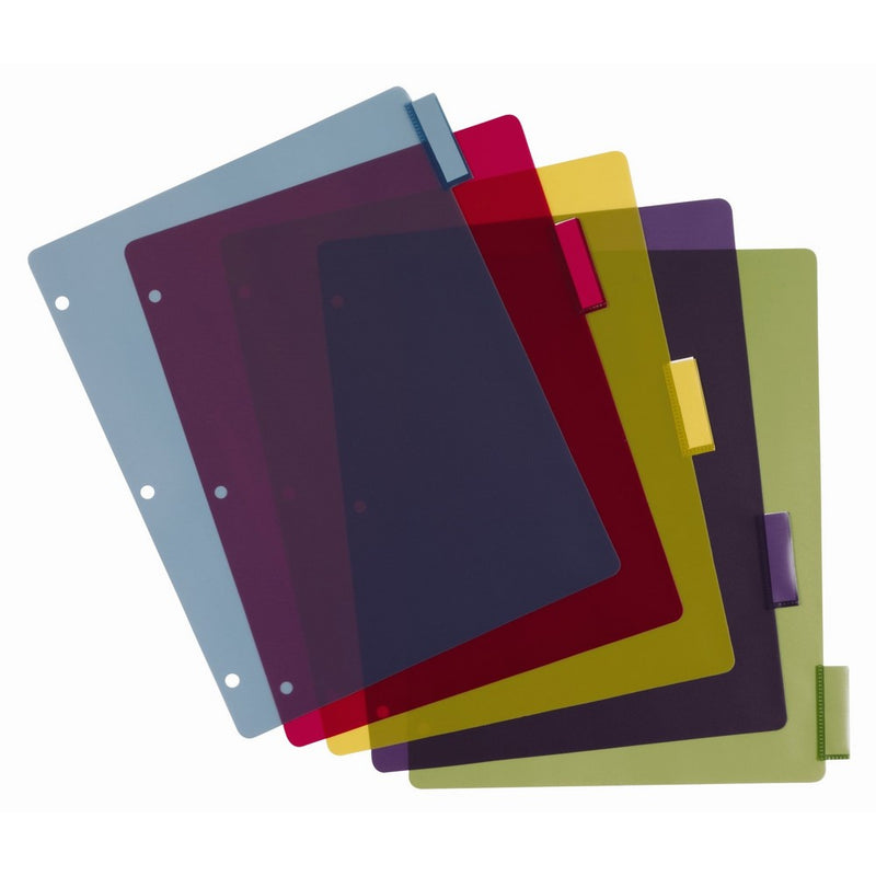 Cardinal Poly Dividers without Pockets, 5-Tab, Multi-Color (84018)