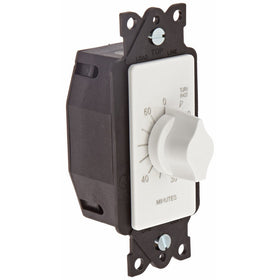 NSi Industries TORK A560MW In-Wall Spring Wound 60-Minute Mechanical Interval Timer Switch - for Indoor/Outdoor Lighting and Fans - Automatic Off - White