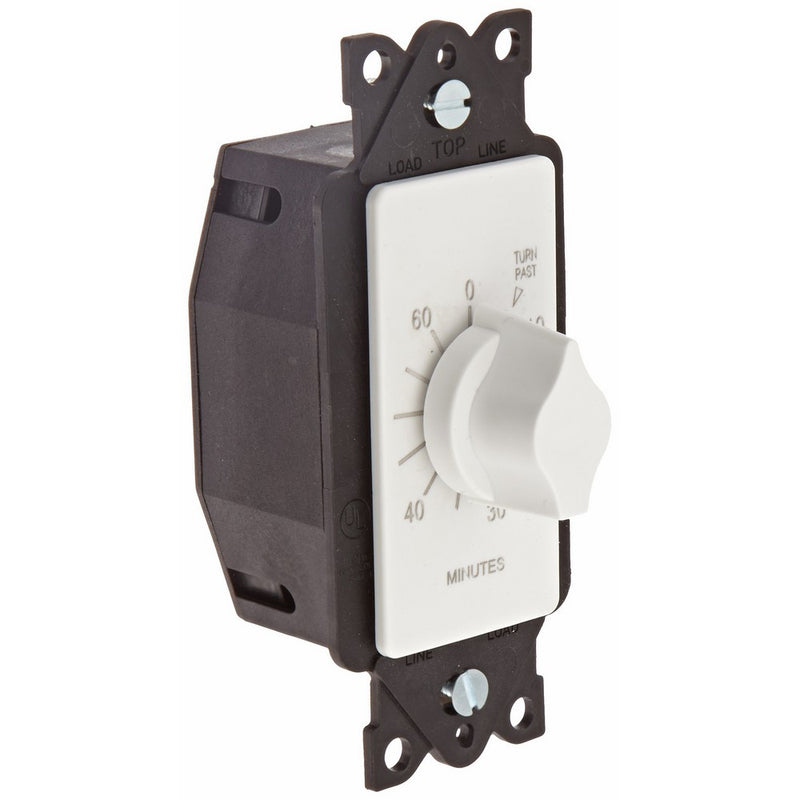 NSi Industries TORK A560MW In-Wall Spring Wound 60-Minute Mechanical Interval Timer Switch - for Indoor/Outdoor Lighting and Fans - Automatic Off - White