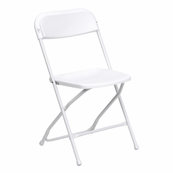 Flash Furniture Hercules Series 800-Pound Premium Plastic Folding Chair, White