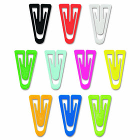ADVANTUS Large Plastic Paper Clips, 1-3/8 Inch, Assorted Colors, Box of 200 (PC0600)