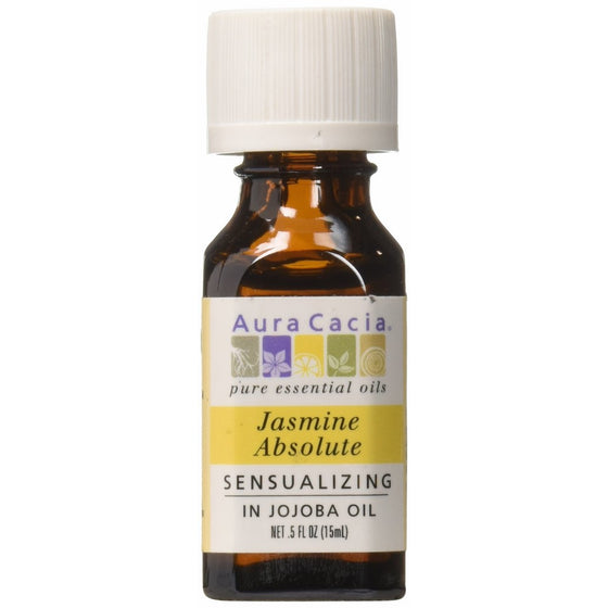 Precious Essentials Oil Jasmine Absolute w/Jojoba Aura Cacia 0.5 oz Oil