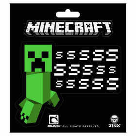 JINX Minecraft Creeper SSSsss Sticker (Multi-Color, 2 Multi-Size Stickers)