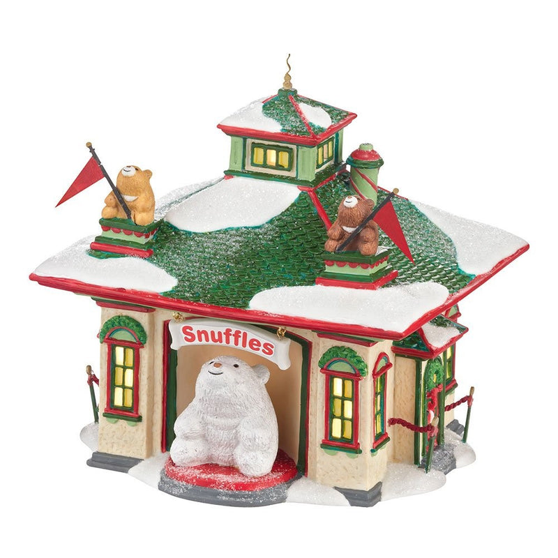 Department 56 North Pole Village Snuffles Luv-A-Hug Center Lit House, 5.98 inch