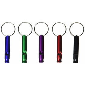 TruePower 40-0455 Aluminum Emergency Whistle/Survival Whistle with Keychain, (5 Piece)