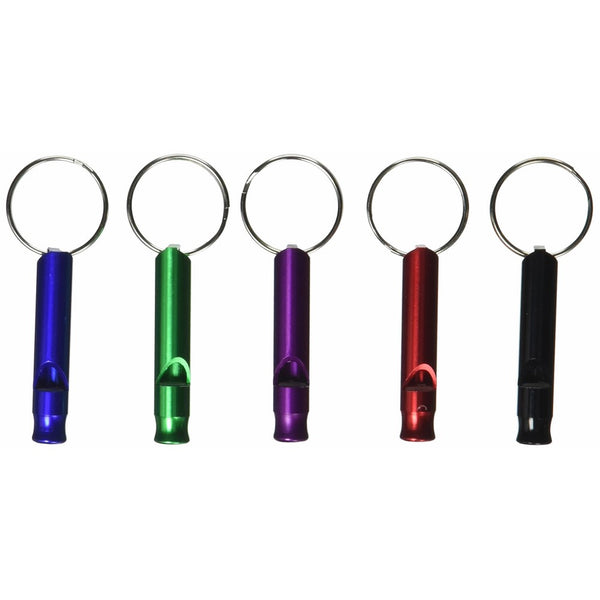 TruePower 40-0455 Aluminum Emergency Whistle/Survival Whistle with Keychain, (5 Piece)