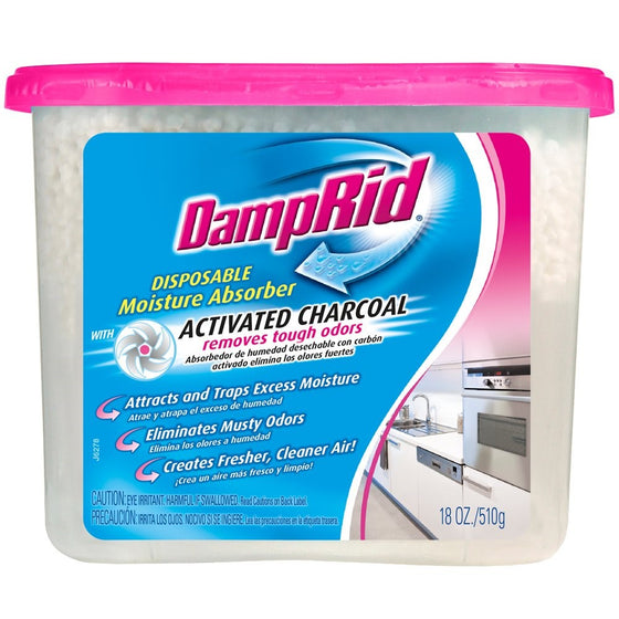 DampRid FG118 Moisture Absorber With Activated Charcoal, 18-Ounce