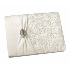 Lillian Rose Vintage Lace Guest Book - Cream GB720C