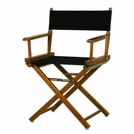 Casual Home 18" Director's Chair Honey Oak Frame with Black Canvas