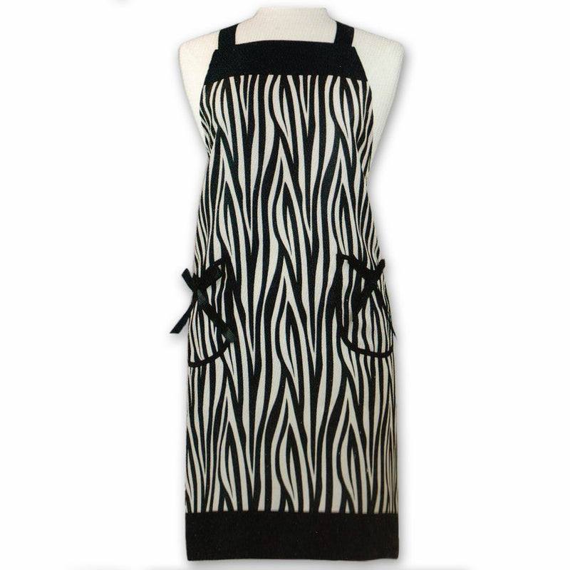 Zebra Bib Apron with Pockets