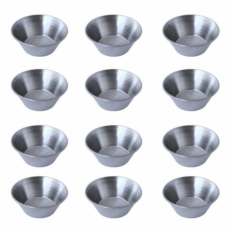 12 Polished Stainless Steel Portion Cups