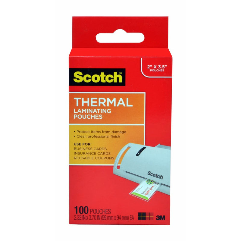 Scotch Thermal Laminating Pouches, 2.32 x 3.70-Inches, Business Card Size, 100-Pack (TP5851-100)