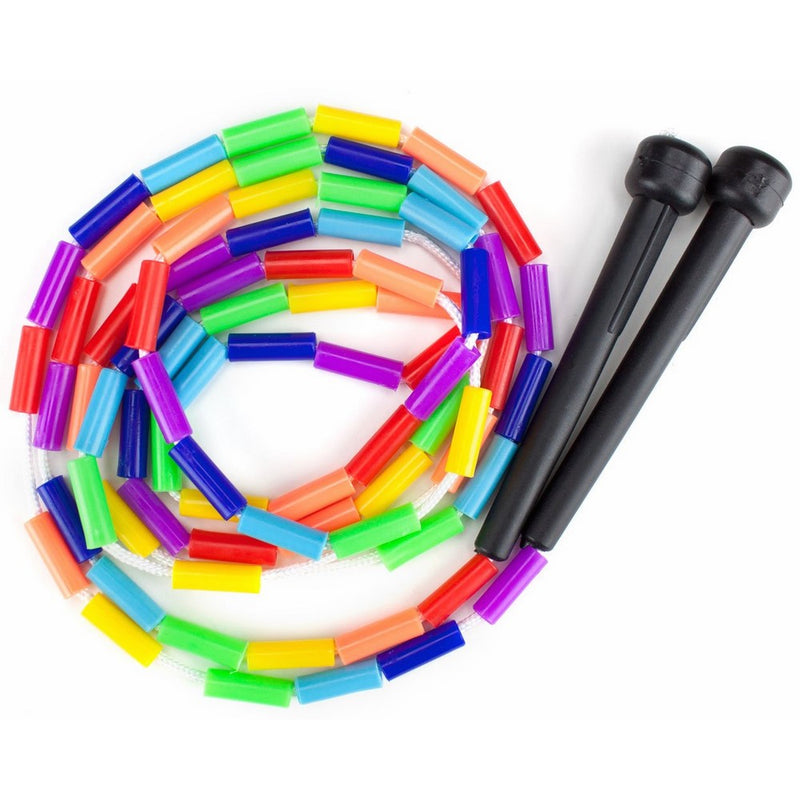 K-Roo Sports Rainbow 7-Feet Jump Rope with Plastic Beaded Segmentation