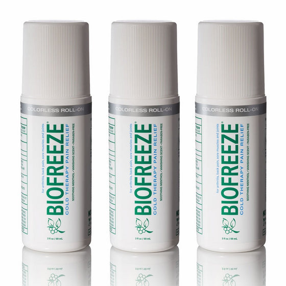 Biofreeze Pain Relief Gel for Arthritis, 3 oz. Roll-on Topical Analgesic, Fast Acting and Long Lasting Cooling Pain Reliever Cream for Muscle Pain, Joint Pain, Back Pain,Colorless Formula