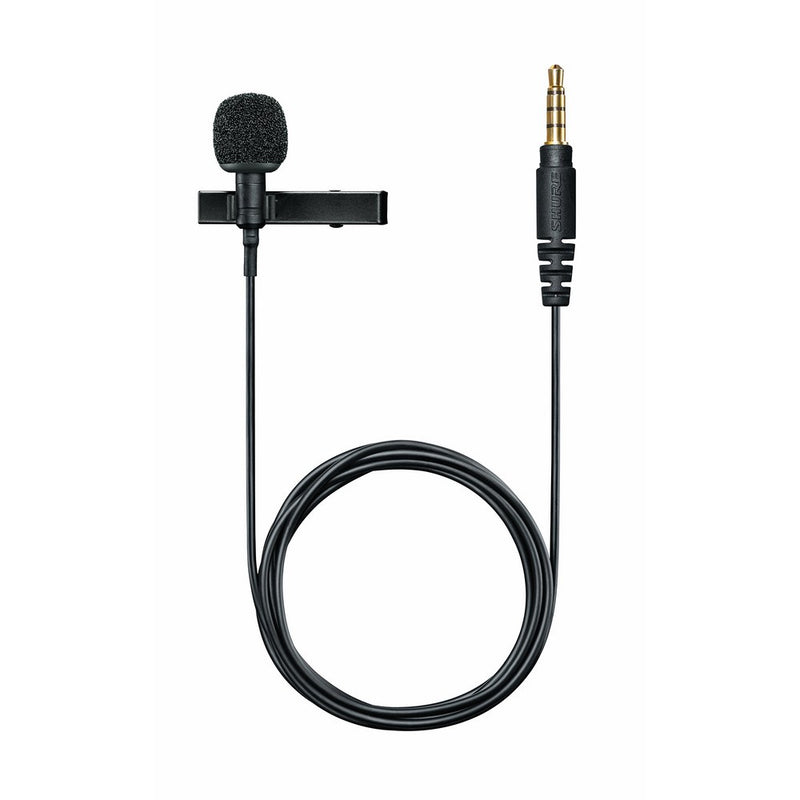 Shure MVL Omnidirectional Condenser Lavalier Microphone [1/8" (3.5mm)] Windscreen, Tie-Clip, Mount and Carrying Pouch