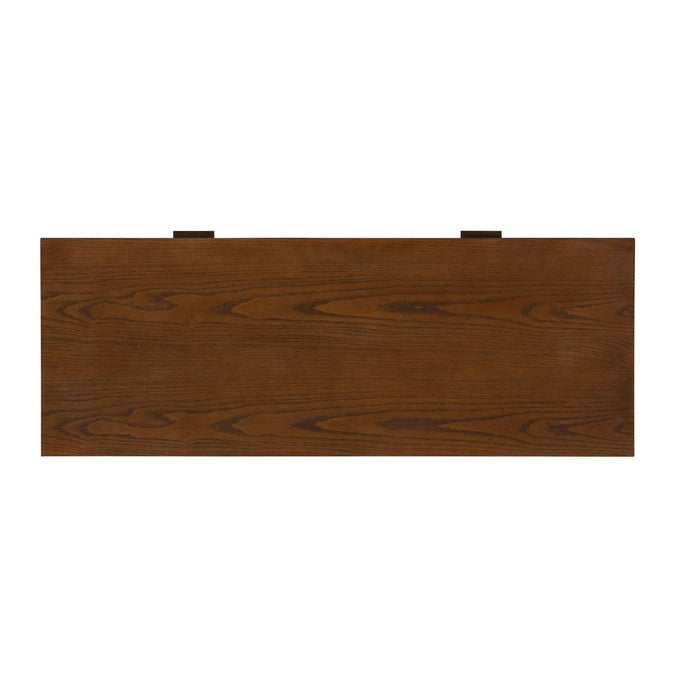 Grained Wooden Frame Dresser with 6 Drawers and Angled Legs, Brown